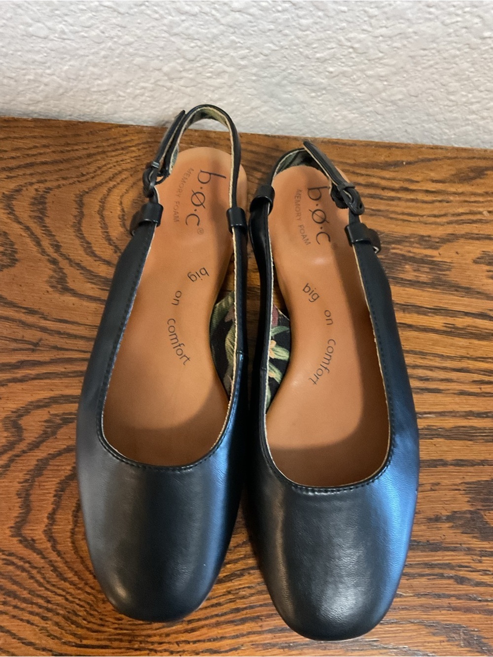 b.o.c. Born Concept Black Slingback Flats Women’s 9 Memory Foam Comfort Shoes - Picture 4 of 6